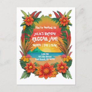 Reggae-Party Einladung Postkarte