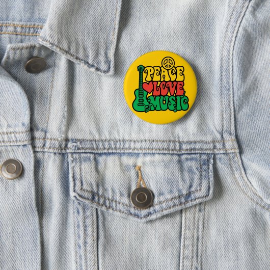 Reggae Peace Liebe Music Button (Beispiel)