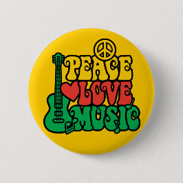 Reggae Peace Liebe Music Button
