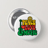 Reggae Peace Liebe Music Button (Vorne & Hinten)