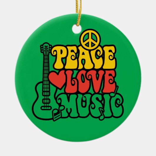 Reggae Peace Liebe Music Keramikornament (Vorne)