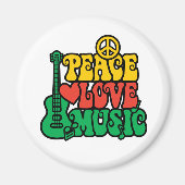 Reggae Peace Liebe Music Magnet (Vorne)