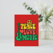 Reggae Peace Liebe Music Postkarte (Stehend Vorderseite)