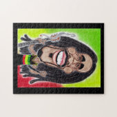 Reggae Rasta Jamaica Karikatur Zeichnend Puzzle (Horizontal)