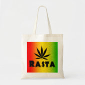 Reggae Rasta Leaf Jamaica Budget Tote Bag Tragetasche (Vorne)