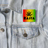 Reggae Rasta Leaf Jamaica Square Buttons (Beispiel)