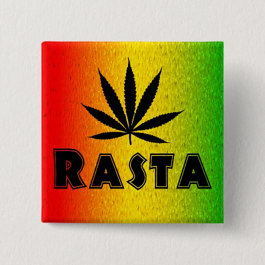 Reggae Rasta Leaf Jamaica Square Buttons (Vorderseite)