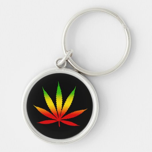 Reggae Rasta Leaf Jamaican Premium Round Schlüssel Schlüsselanhänger (Vorne)