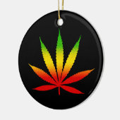 Reggae Rasta Leaf Jamaican Standard Round Ornament (Links)
