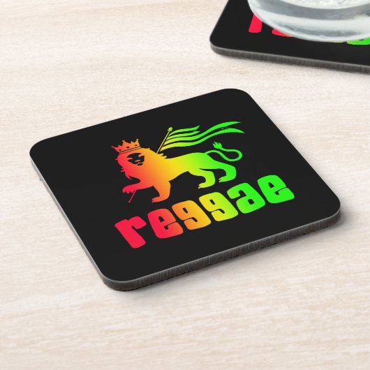 Reggae Rasta Lion Getränkeuntersetzer (Linke Seite)