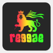 Reggae Rasta Lion Quadratischer Aufkleber (Vorderseite)