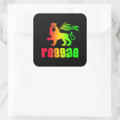 Reggae Rasta Lion Quadratischer Aufkleber (Tasche)