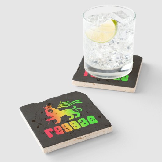 Reggae Rasta Lion Steinuntersetzer (Seitenansicht)