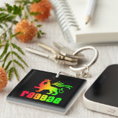 Reggae Rasta Löwe Schlüsselanhänger (Vorderseite rechts)