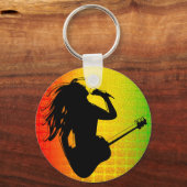 Reggae Rasta Rastafarian Classic Round Schlüsselan Schlüsselanhänger (Vorderseite)