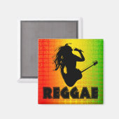 Reggae Rasta Rastafarian Jamaikanische Quadratmagn Magnet (Vorderseite/Rückseite)