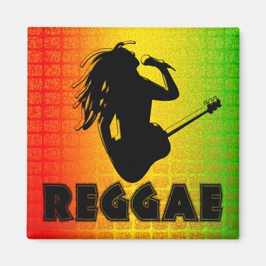 Reggae Rasta Rastafarian Jamaikanische Quadratmagn Magnet (Vorne)
