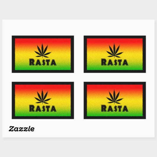 Reggae Rasta Rastafarian Leaf Rectangle Stickers (Blatt)