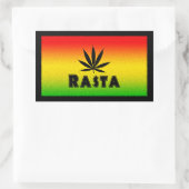 Reggae Rasta Rastafarian Leaf Rectangle Stickers (Tasche)