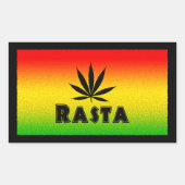 Reggae Rasta Rastafarian Leaf Rectangle Stickers (Vorderseite)