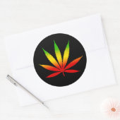 Reggae Rasta Rastafarian Leaf Round Stickers (Umschlag)