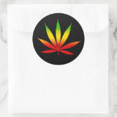 Reggae Rasta Rastafarian Leaf Round Stickers (Tasche)