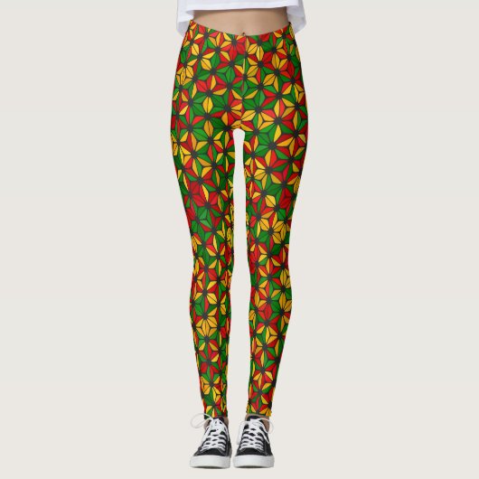 Reggae Rasta Vibrations - Power Yoga Leggings (Vorderseite)