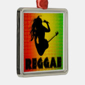 Reggae Rastafarian Premium Square Ornament Aus Metall (Rechts)
