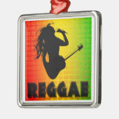 Reggae Rastafarian Premium Square Ornament Aus Metall (Links)