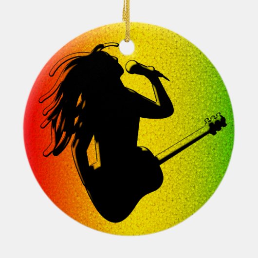 Reggae Rastafarian Standard Round Ornament (Hinten)