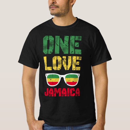 Reggae Retro Rastafari Rasta Quote Eine Liebe  T-Shirt (Vorderseite)