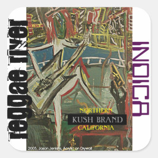 REGGAE RIVER INDICA QUADRATISCHER AUFKLEBER