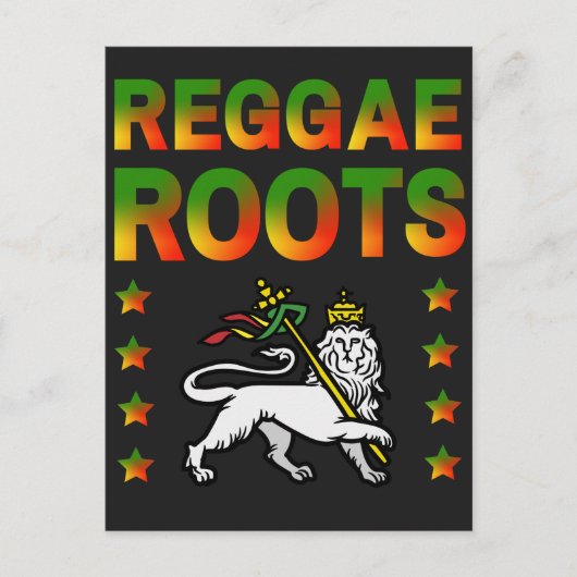 REGGAE ROOTS RASTA LION DE JUDA EINLADUNGSPOSTKARTE (Vorderseite)