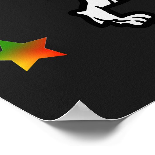 REGGAE ROOTS RASTA LION DE JUDA POSTER (Ecke)