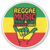 Reggae Shaka Hand mit positiven Zitaten Aufkleber (Vorderseite)