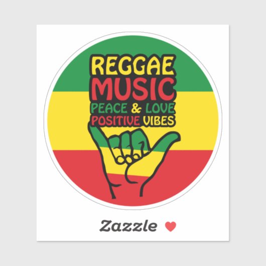 Reggae Shaka Hand mit positiven Zitaten Aufkleber (Blatt)