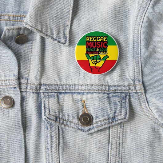 Reggae Shaka Hand mit positiven Zitaten Button (Beispiel)