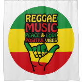 Reggae Shaka Hand mit positiven Zitaten Duschvorhang (Vorderseite)
