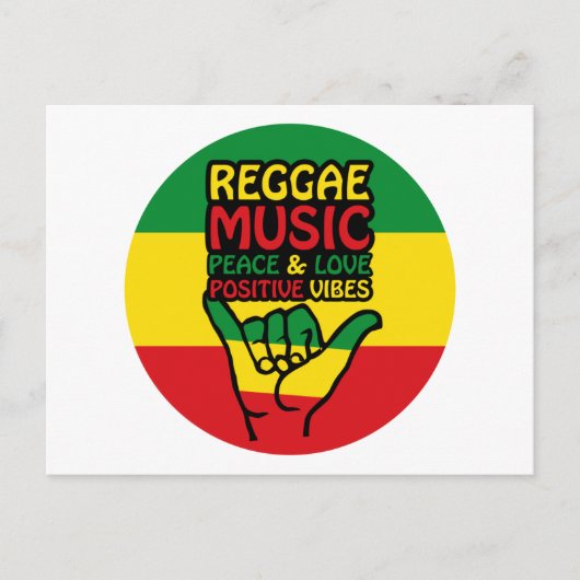 Reggae Shaka Hand mit positiven Zitaten Postkarte (Vorderseite)