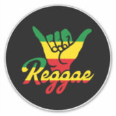 Reggae Shaka Hands mit Reggaefarben Aufkleber (Vorderseite)