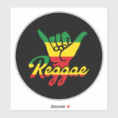 Reggae Shaka Hands mit Reggaefarben Aufkleber (Blatt)
