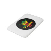 Reggae Shaka Hands mit Reggaefarben Badematte (Schrägansicht)