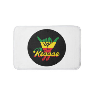 Reggae Shaka Hands mit Reggaefarben Badematte