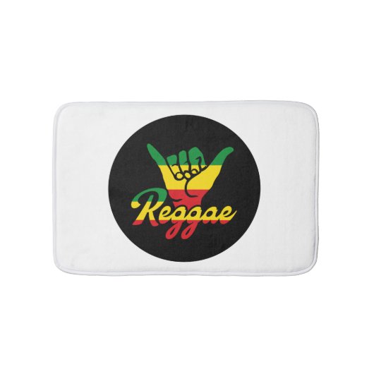 Reggae Shaka Hands mit Reggaefarben Badematte (Vorderseite)