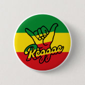 Reggae Shaka Hands mit Reggaefarben Button (Vorderseite)