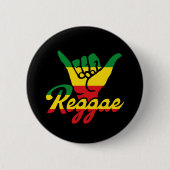 Reggae Shaka Hands mit Reggaefarben Button (Vorderseite)