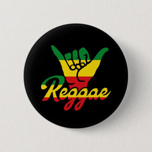 Reggae Shaka Hands mit Reggaefarben Button