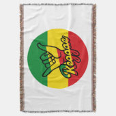 Reggae Shaka Hands mit Reggaefarben Decke (Vorderseite Vertikal)