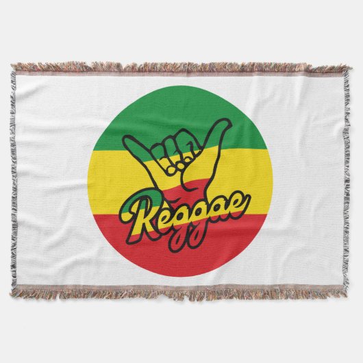 Reggae Shaka Hands mit Reggaefarben Decke (Vorderseite)