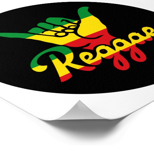 Reggae Shaka Hands mit Reggaefarben Poster (Ecke)